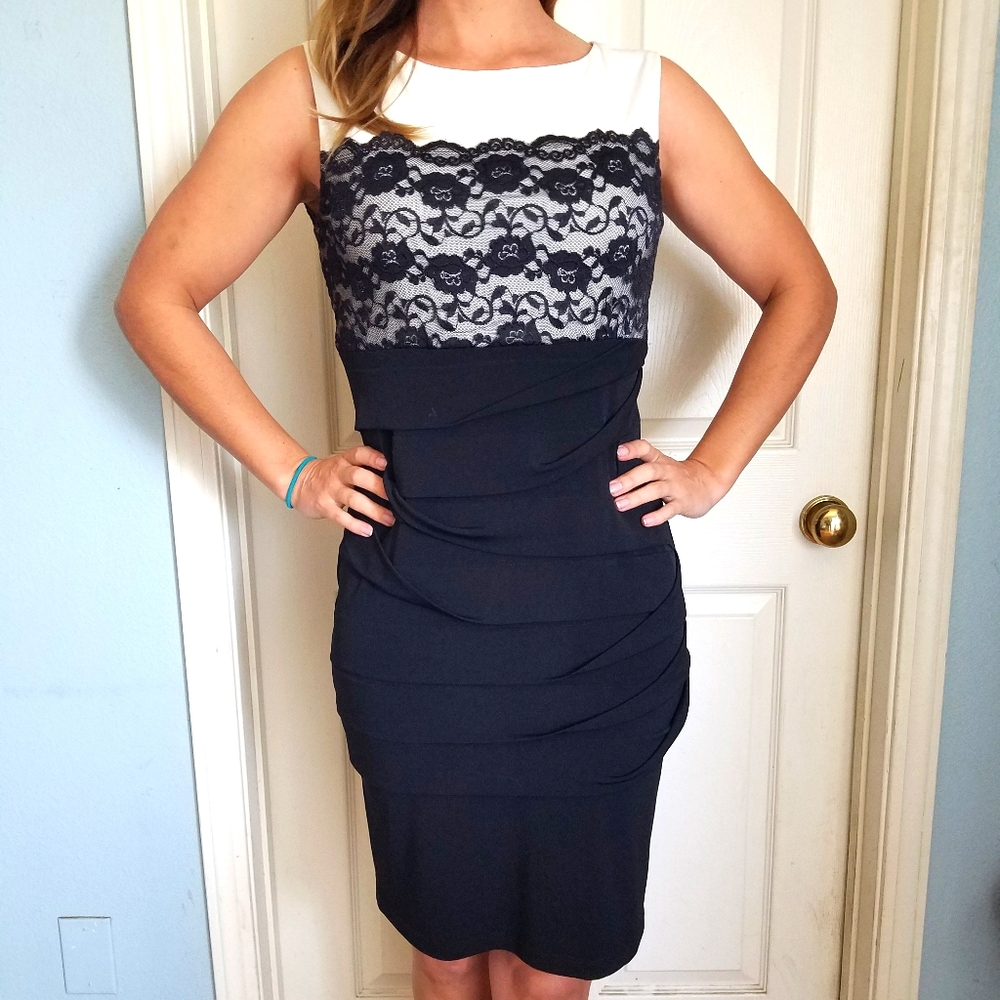 Black & white lacy dress